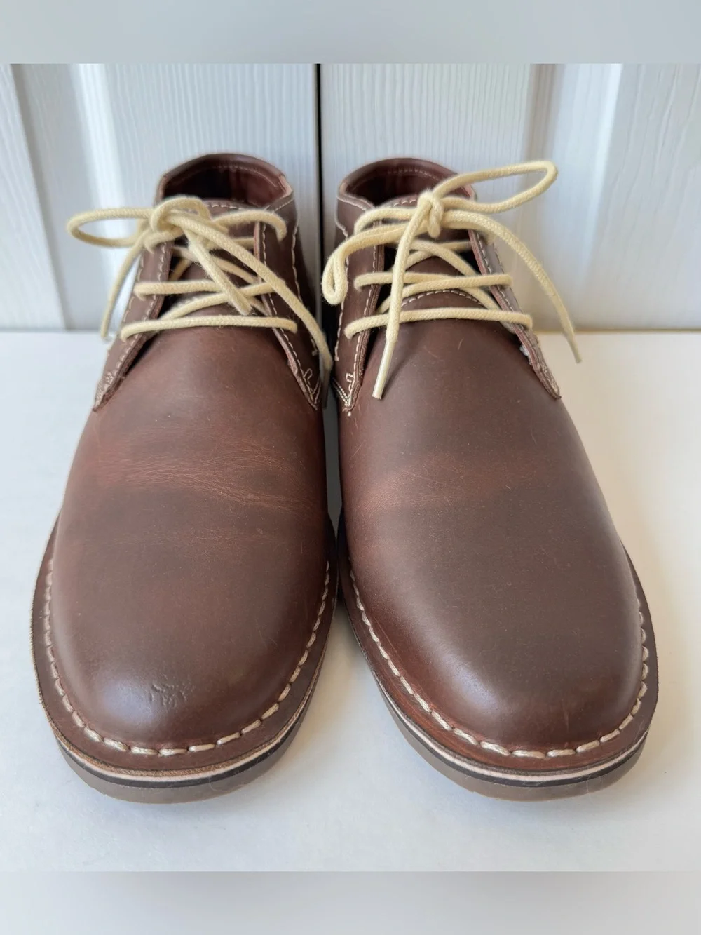 Reaction Kenneth Cole Brown Leather Chukka Boot Mens Size 9 Desert Wind Classic